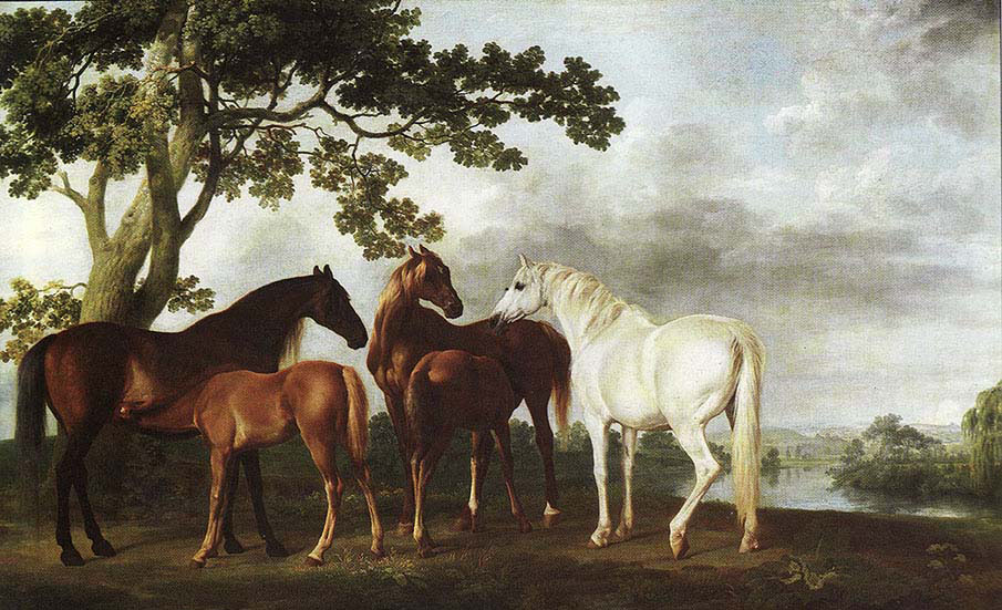 Mares and Folas in river Landscape